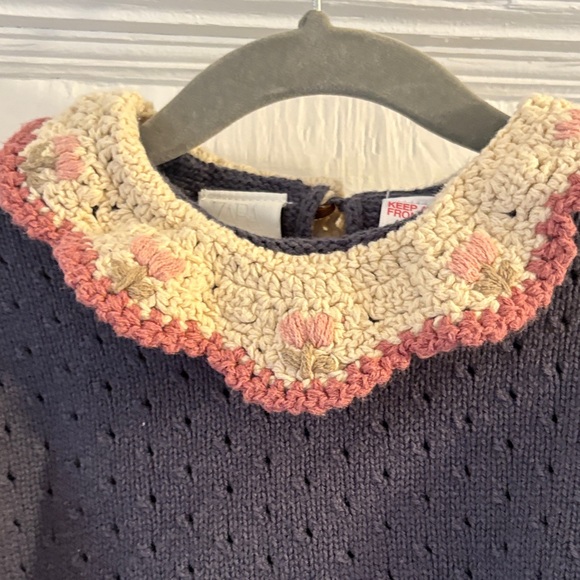 Zara Kids Knit Cardigan and Pants Set - Navy and Tan - Picture 4 of 13